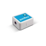 A pencil sharpener with a blue logo labeled "pacifico" on the top.