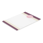 A4 Note Pad featuring 25 leaves, designed with a decorative border and a circular logo.