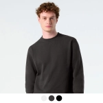 A unisex crew jumper in dark grey, featuring a round neckline and an inner logo.