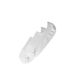 White invisible socks, featuring a low-cut design, displayed in a pair. Includes soft fabric texture.