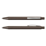 A brown Lancer Pen ReGrind with a sleek design, featuring a silver clip and branding on the side.
