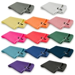 A collection of waffle golf towels in various colours including grey, yellow, pink, and green, featuring a metal clip.