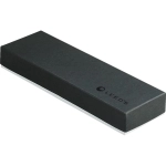 A sleek black double pen box, featuring a smooth finish and a simple logo on the side.