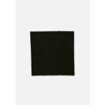 A square piece of black fabric with a scalloped edge, displaying a smooth texture.