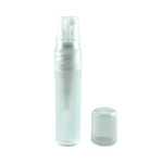 A clear 5ml hand sanitiser spray stick with a removable cap, featuring a spray nozzle.