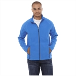A blue Rixford Polyfleece Jacket for men, featuring a zip front and side pockets, with a logo on the chest.