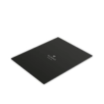 A sleek black Alumina mouse pad with a subtle logo, ideal for office and business use.