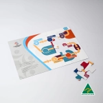 A magnetic jigsaw puzzle in various colours, featuring a unique design and several loose puzzle pieces.