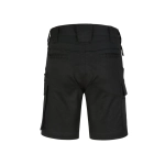 Black unisex cotton stretch ripstop work shorts with pockets and adjustable features. The back view showcases the design.