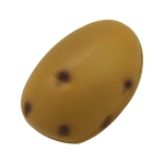 A stress-relief toy shaped like a brown potato, featuring a smooth surface and realistic detailing.