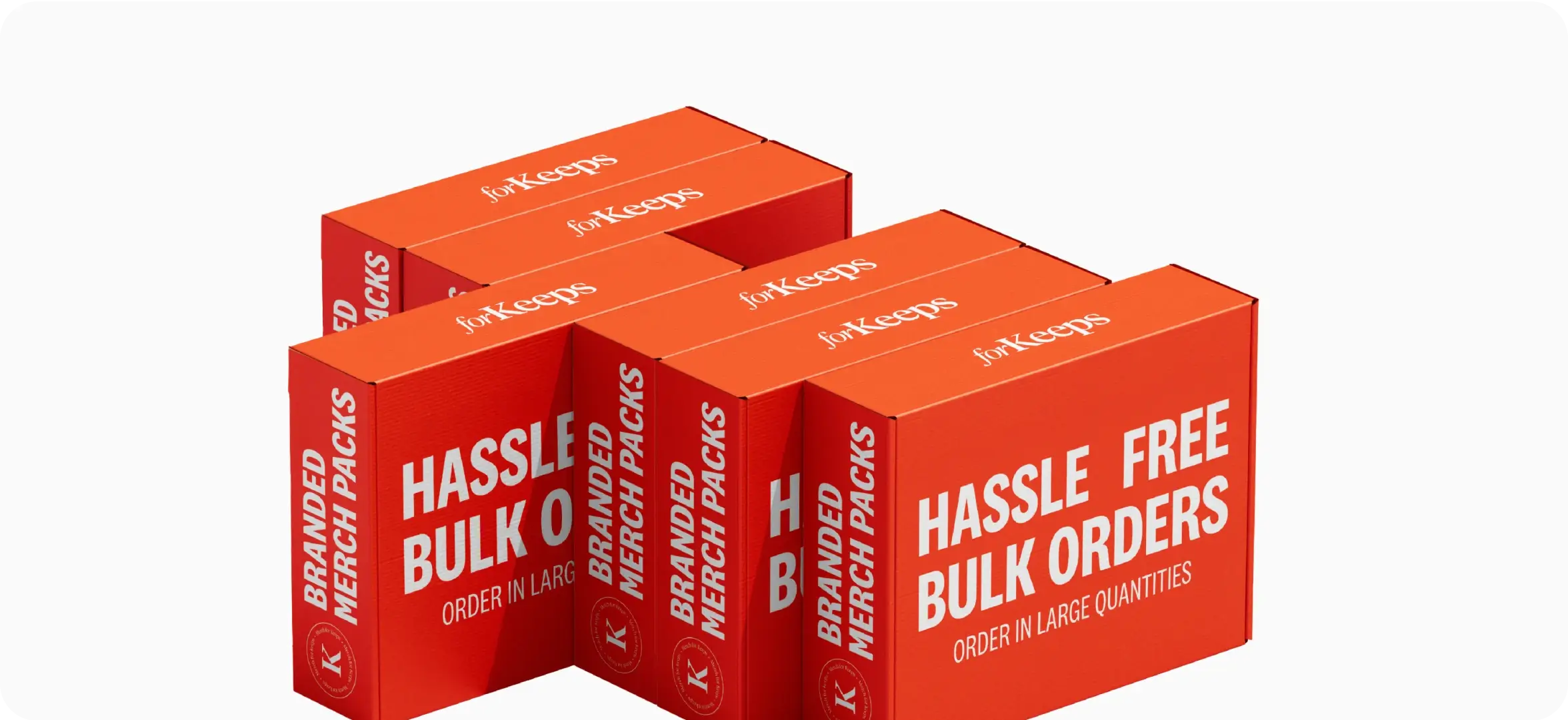 Boxes showing hassle free bulk orders